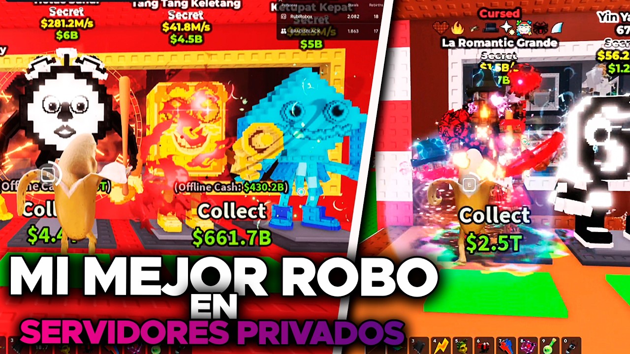 Mi MEJOR ROBO en SERVIDORES PRIVADOS en el ADMIN ABUSE de SAN VALENTIN en Steal a Brainrot 💘