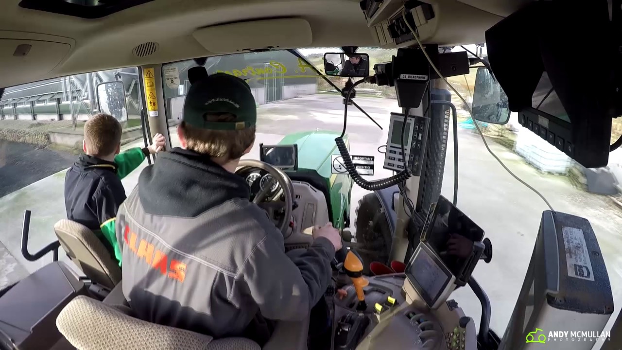 John Deere 6140R - Тележка для куриного помета - GoPro HD