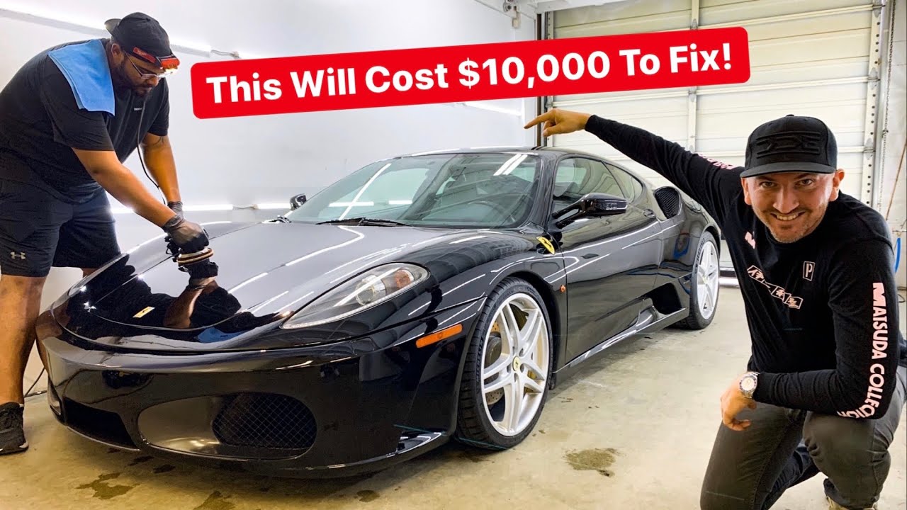 REVEALING MY BARN YARD FERRARI AFTER FIRST DETAIL ... *REPAIRS NEEDED*