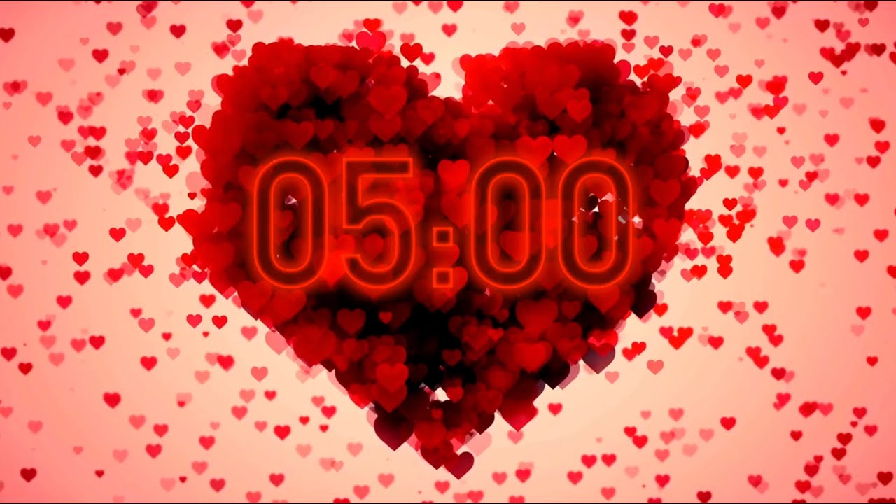 5 Minute ❤️ Valentine's Day Timer 🎵  with Relaxing Music (4K)