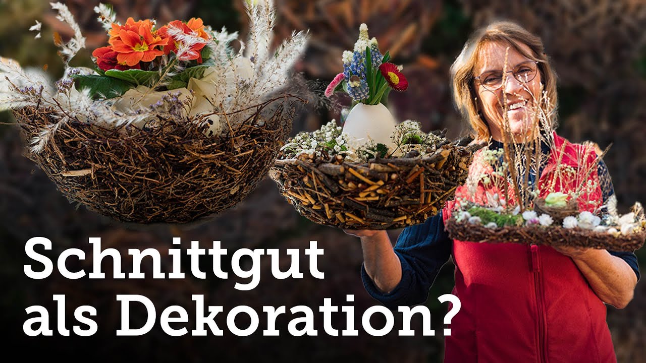 DIY: Frühlingshafte, österliche Körbchen aus Garten-Schnittgut! 🤗
