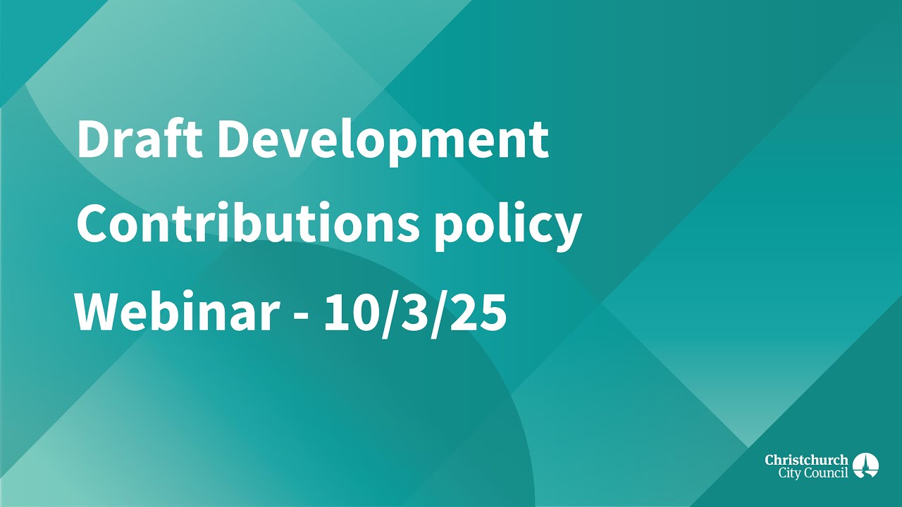 Draft Development Contributions Policy webinar