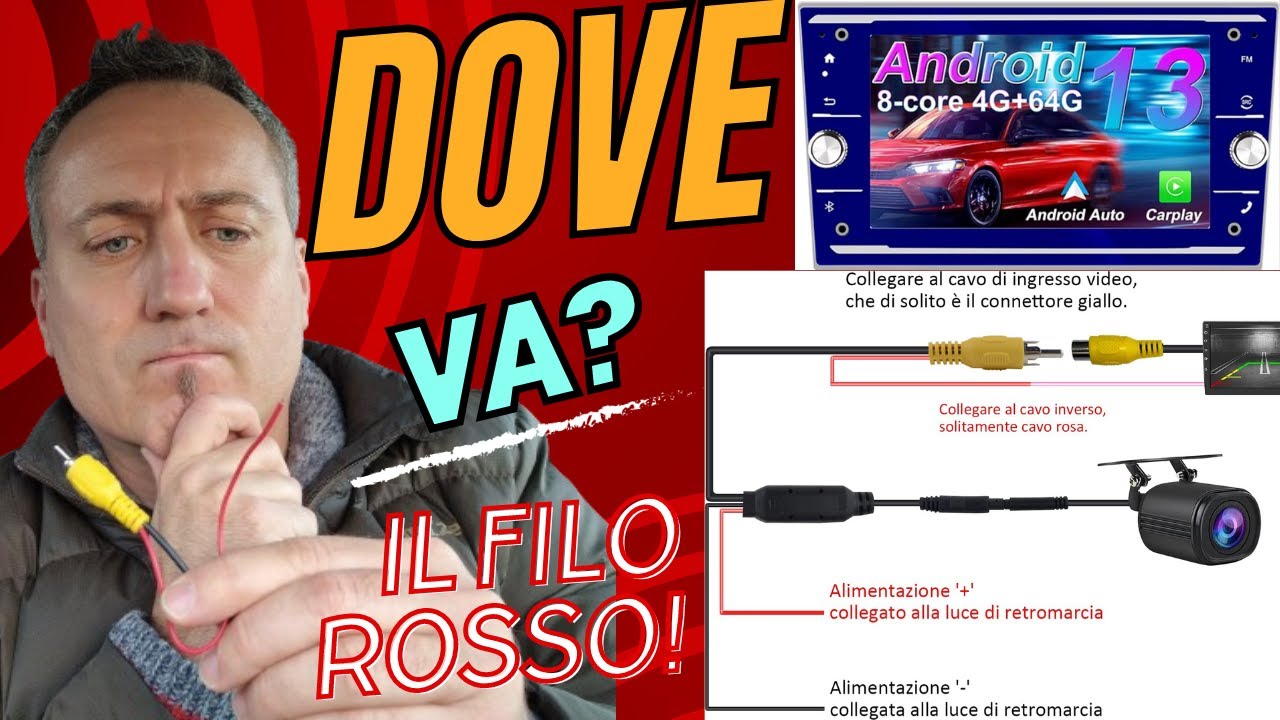 🔌 Retrocamera NON Funziona? Ecco DOVE Collegare il FILO ROSSO su Autoradio Android! 😱📹