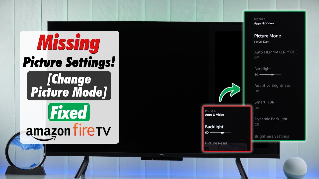 Amazon Fire TV Missing Picture Settings?  Fixed