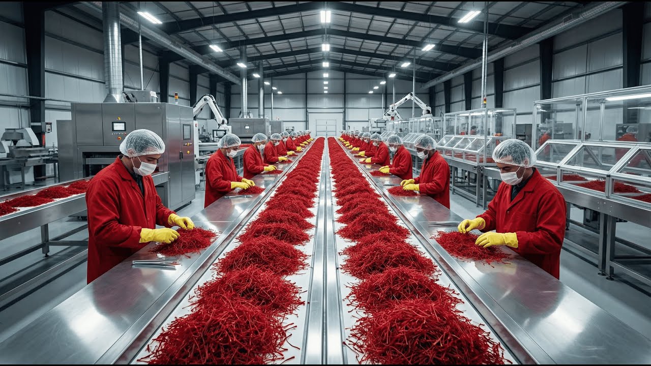 Inside a Luxury Saffron Factory: From Crocus Flower to Pure Red Saffron (Full Process)