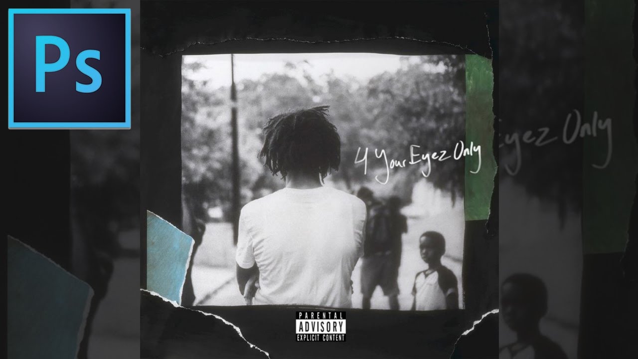 J Cole - 4 Your Eyez Only ALBUM Cover Art Recreation ( Adobe Photoshop Tutorial / How to)