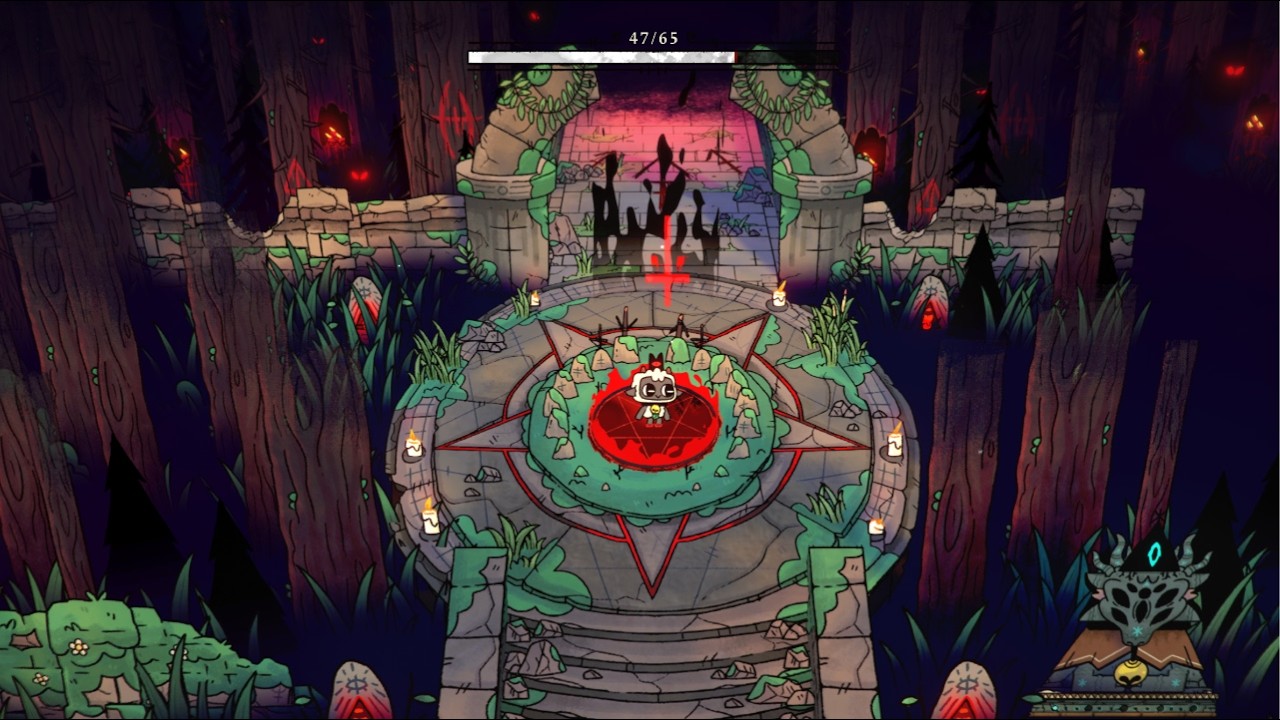 Cult of the Lamb , We fight Leshy and live to tell about it . 