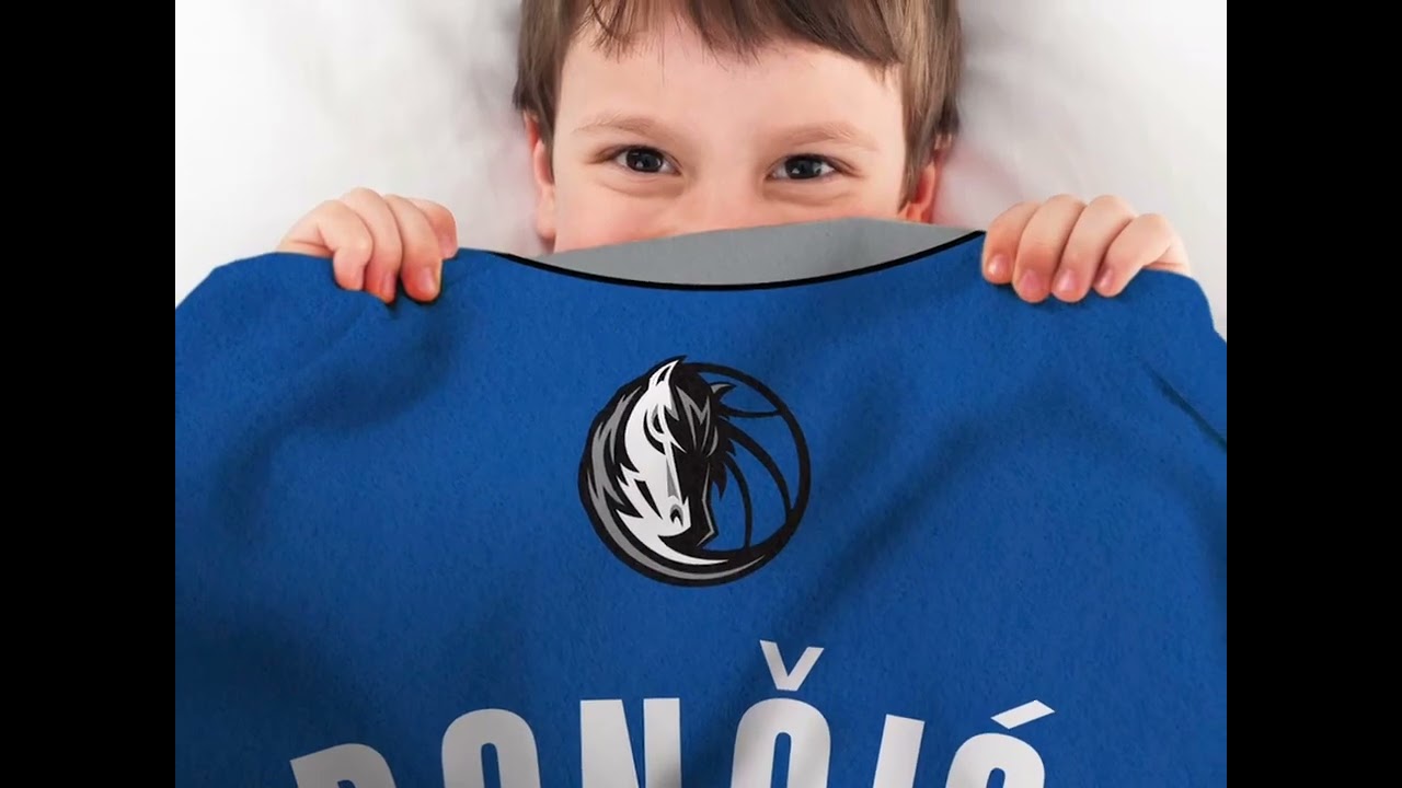 Sleep Squad Dallas Mavericks Luka Doncic 60&rdquo; x 80&rdquo; Raschel Plush Blanket &ndash; A NBA Jersey Throw
