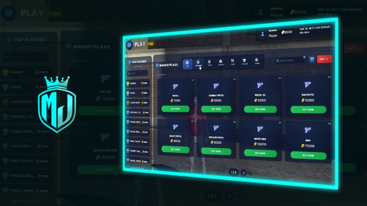 [FREE] Advanced Playtime Reward System | Coins, Shop & Leaderboards 💰 | MJ DEVELOPMENT