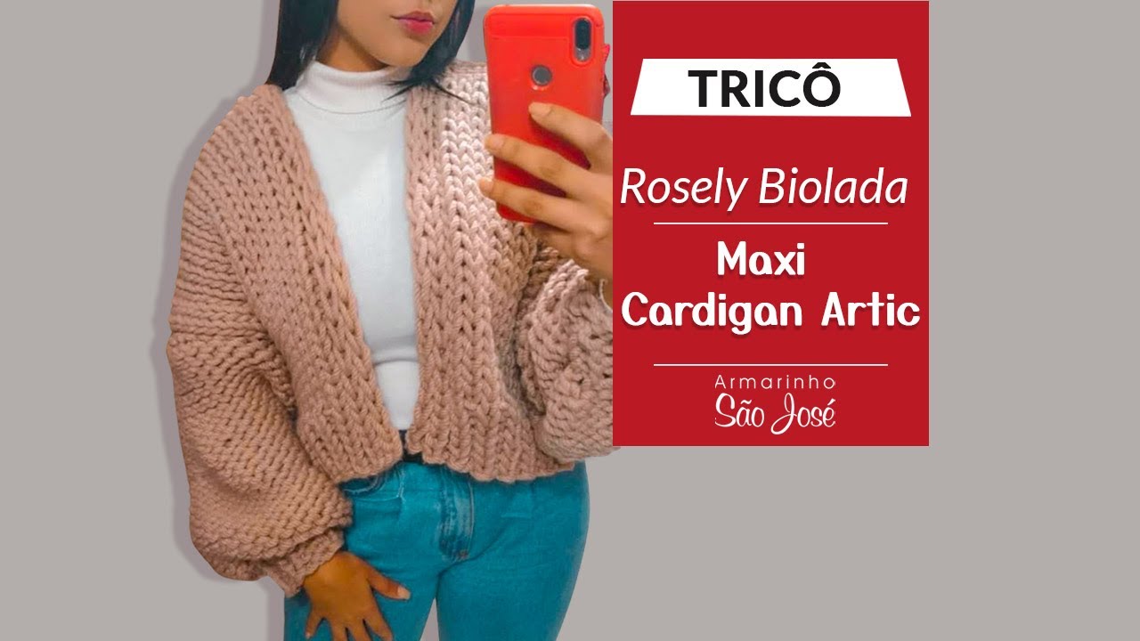 Lã Artic Circulo - Maxi Cardigan em Tricô