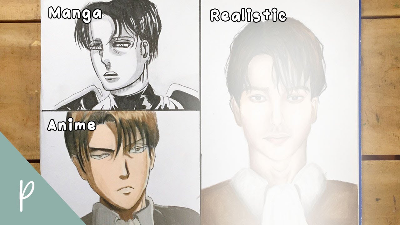 The difference between manga, anime and realistic drawing - Levi Ackerman[TUTORIAL]