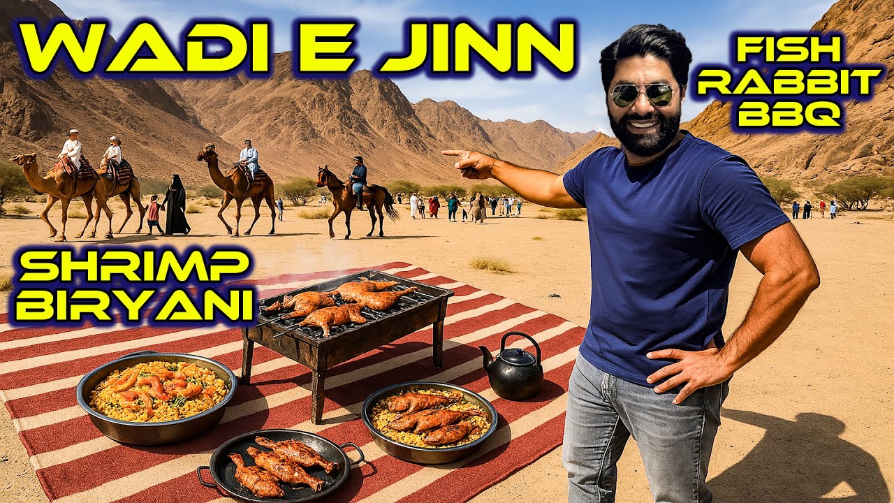 Picnic at Wadi e Jinn | BBQ Fish | Rabbit | and Shrimp Biryani | madinah |