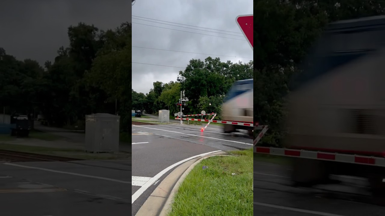 MUST SEE!!! Truck Snaps Crossing Gate in Half and Nearly Gets Hit by Amtrak