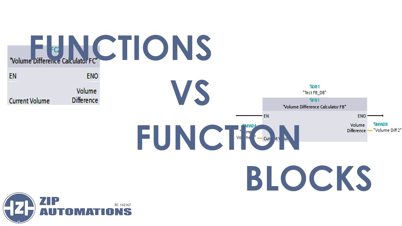 Difference between Functions(FC) and Function Blocks(FB) in TIA Portal