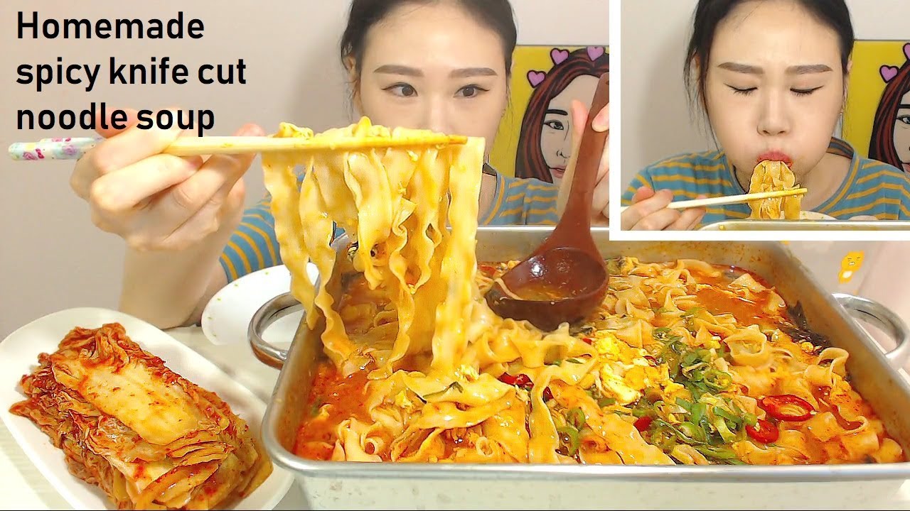 도삭면으로 만든 얼큰이 칼국수 먹방 Mukbang eating show 180803