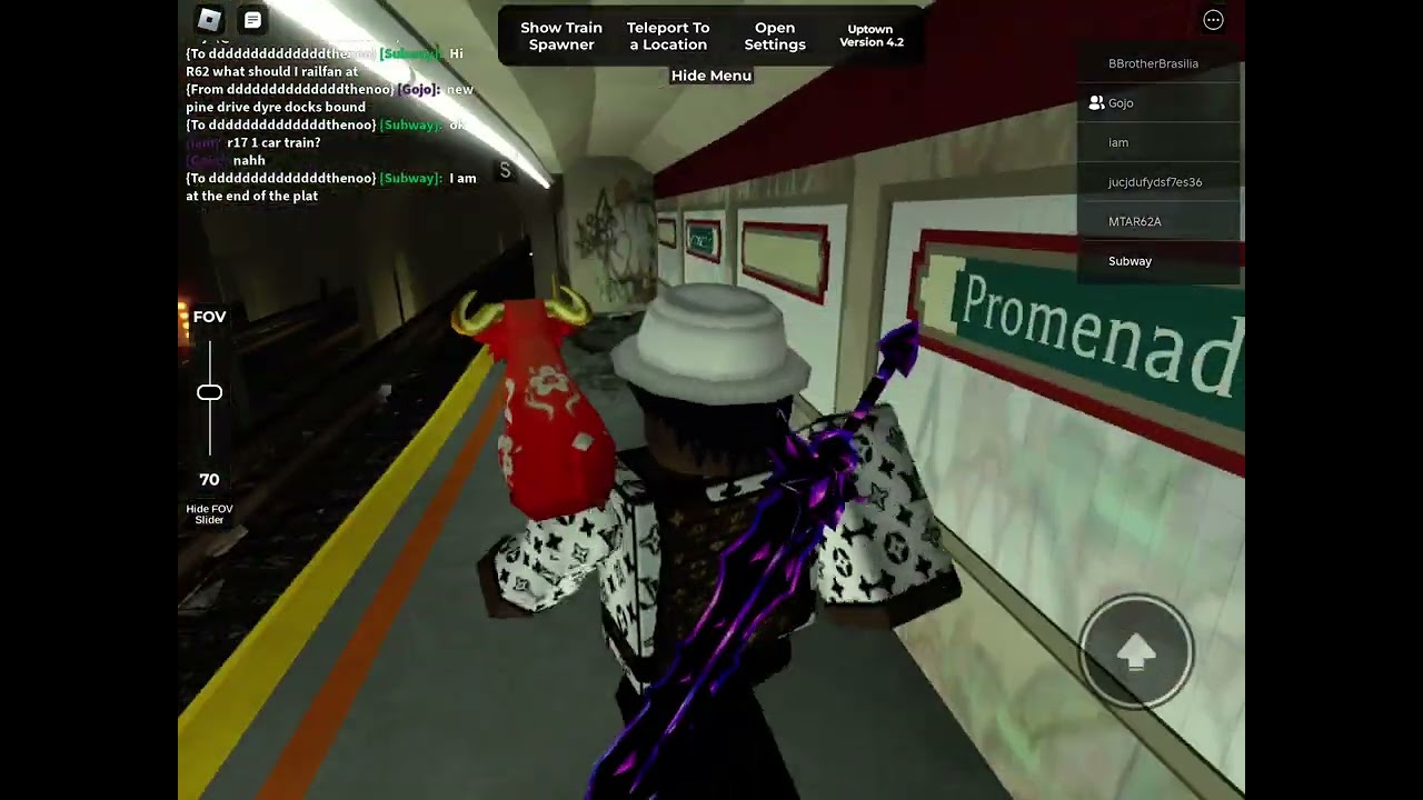 R33ML White bird 1 train action at Promenade Street