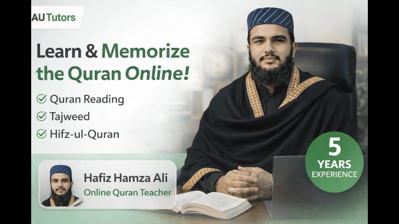 Online Quran Tutor | Certified Hafiz-e-Quran with Tajweed & Hifz | Sir Hamza Ali | AU Tutors