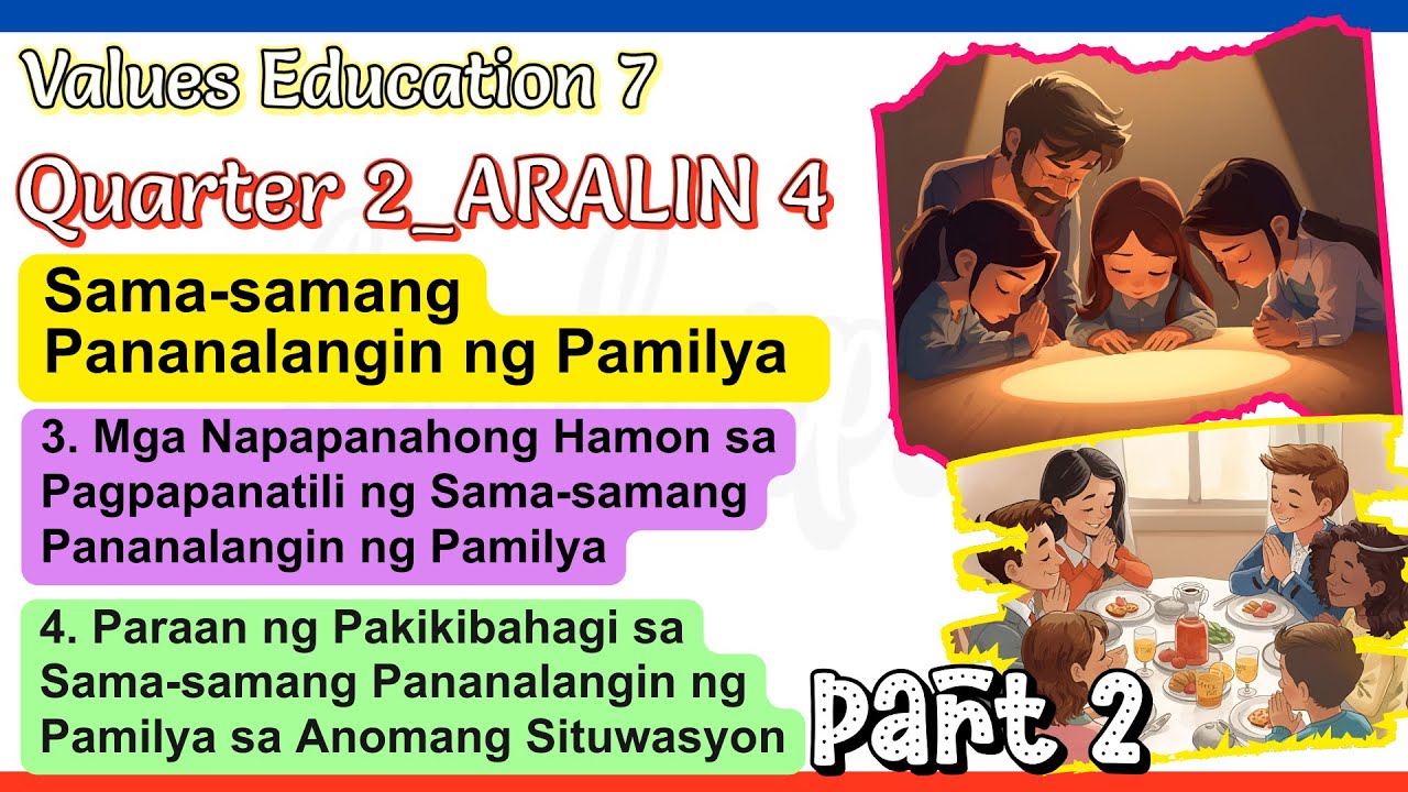 Values Education 7_Quarter 2_Aralin 4 PART 2_SAMA-SAMANG PANANALANGIN NG PAMILYA