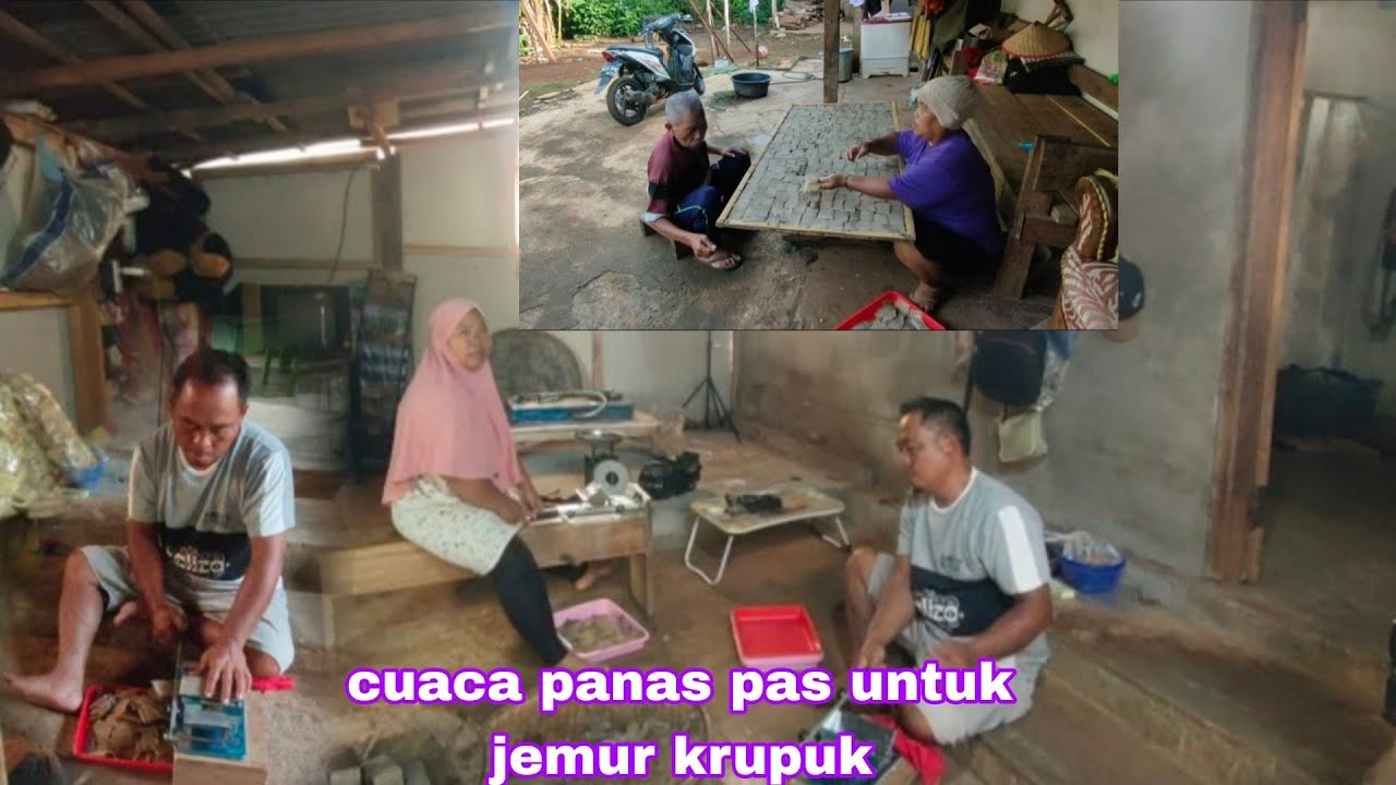 Proses ngiris kerupuk Alhamdulillah cuaca cerah 
