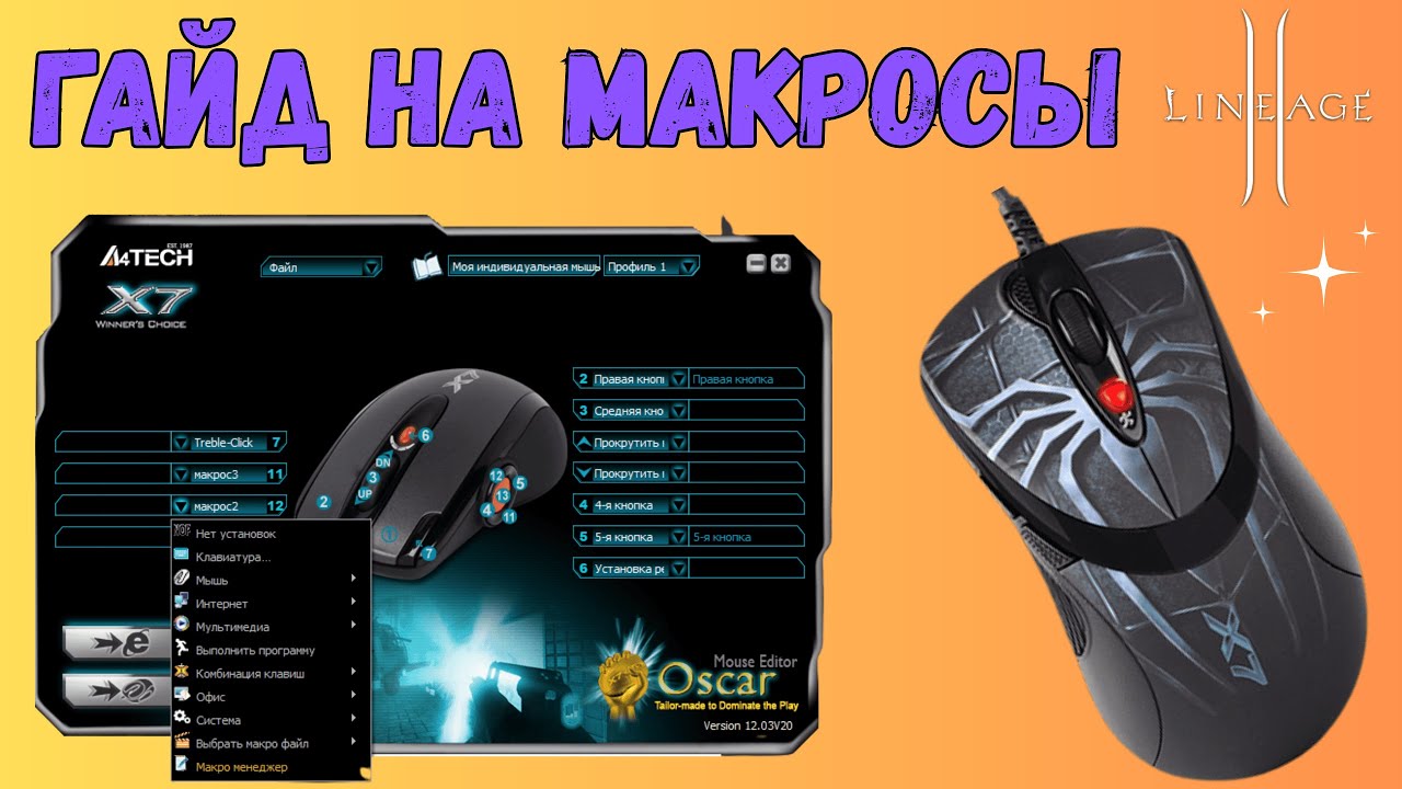 Макросная мышка в Lineage 2 Main | Настройка и фишки макросов | X7, Logitech | Фарм с комфортом