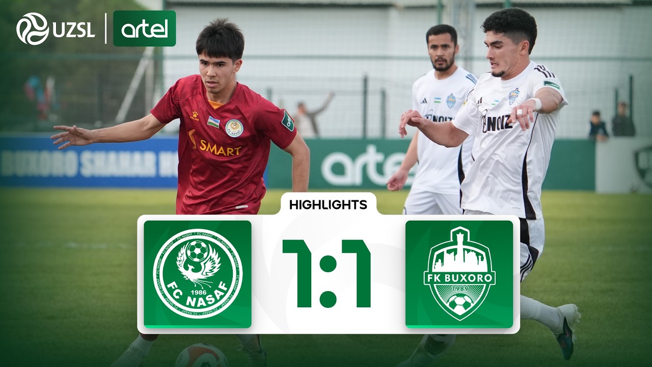 Superliga 7-tur. Nasaf - Buxoro bahsida kiritilgan gollar va xavfli vaziyatlar (Highlights)