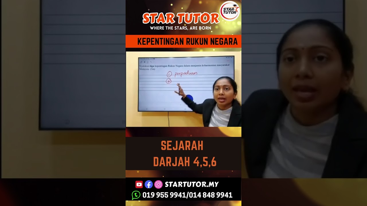 TIPS RUKUN NEGARA - SEJARAH (MALAY) : DARJAH 4,5,6
