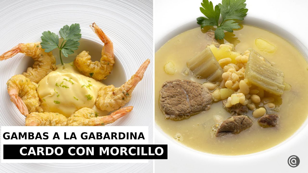 GAMBAS a la GABARDINA - CARDO con ternera // con Karlos Arguiñano