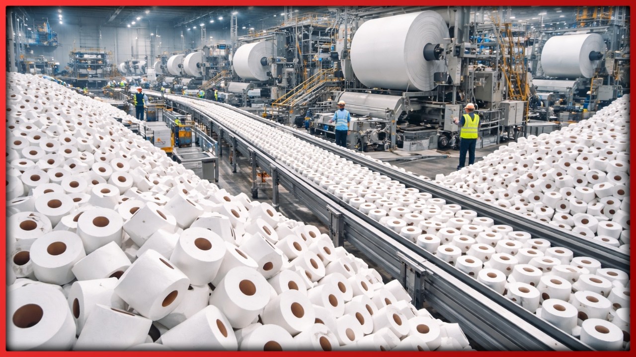 Así se Fabrican MILLONES de Rollos de Papel Higiénico al Día 🏭 Proceso Industrial Completo