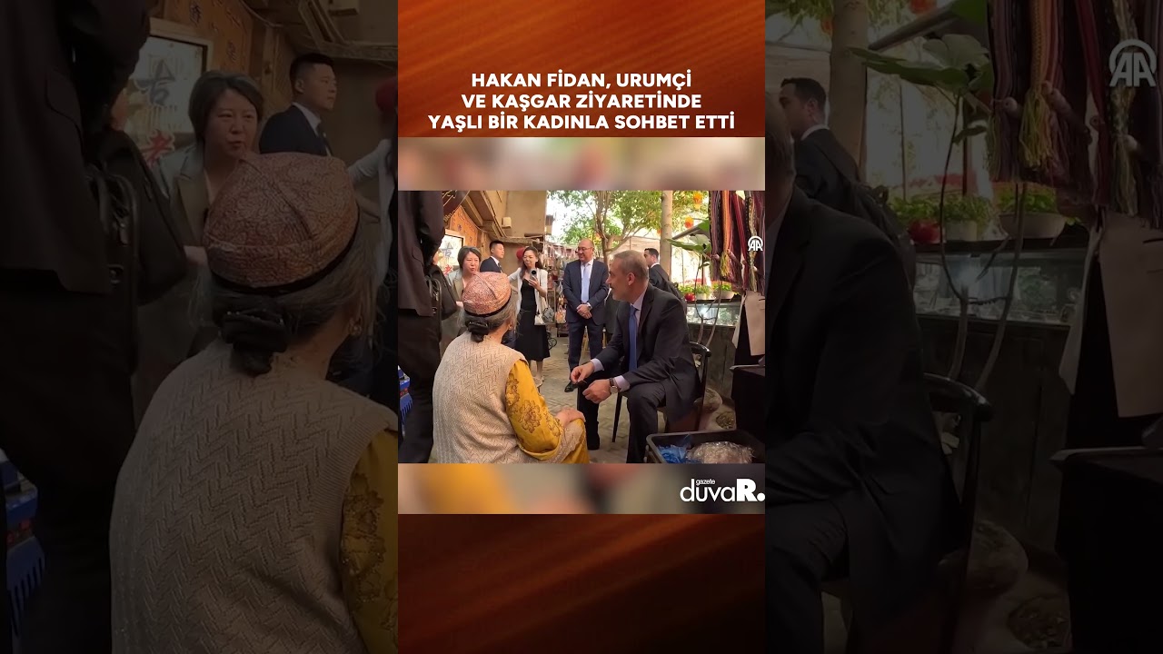 Bakan Fidan, Urum&ccedil;i ve Kaşgar ziyaretinde yaşlı kadınla sohbet etti: Yahşi misen? #shorts