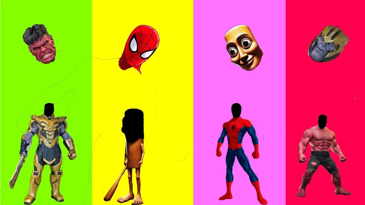 Wrong eyes👀 Thanos and Tung Tung Sahur and Spiderman and Red Hulk DAME TU COSITA Funny Puzzle Wrong