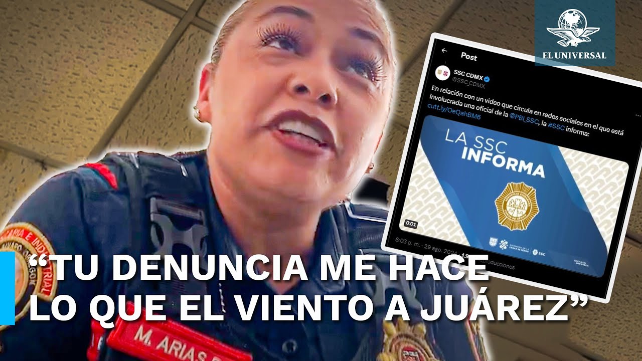 Captan a mujer policía de la PBI agrediendo a un detenido