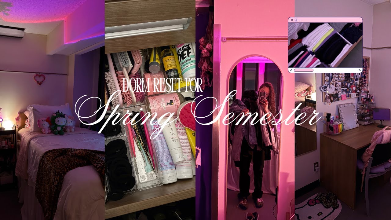 college diaries 001: reset my dorm for the spring semester at UA 🫧🎀💕| unpacking, shopping, & more !