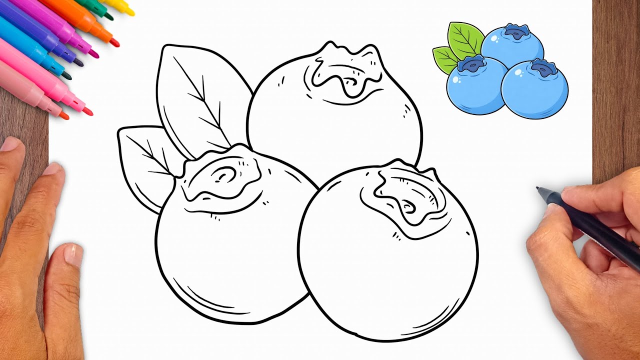 How to draw Blueberry - Easy Drawing for Kids & Beginners