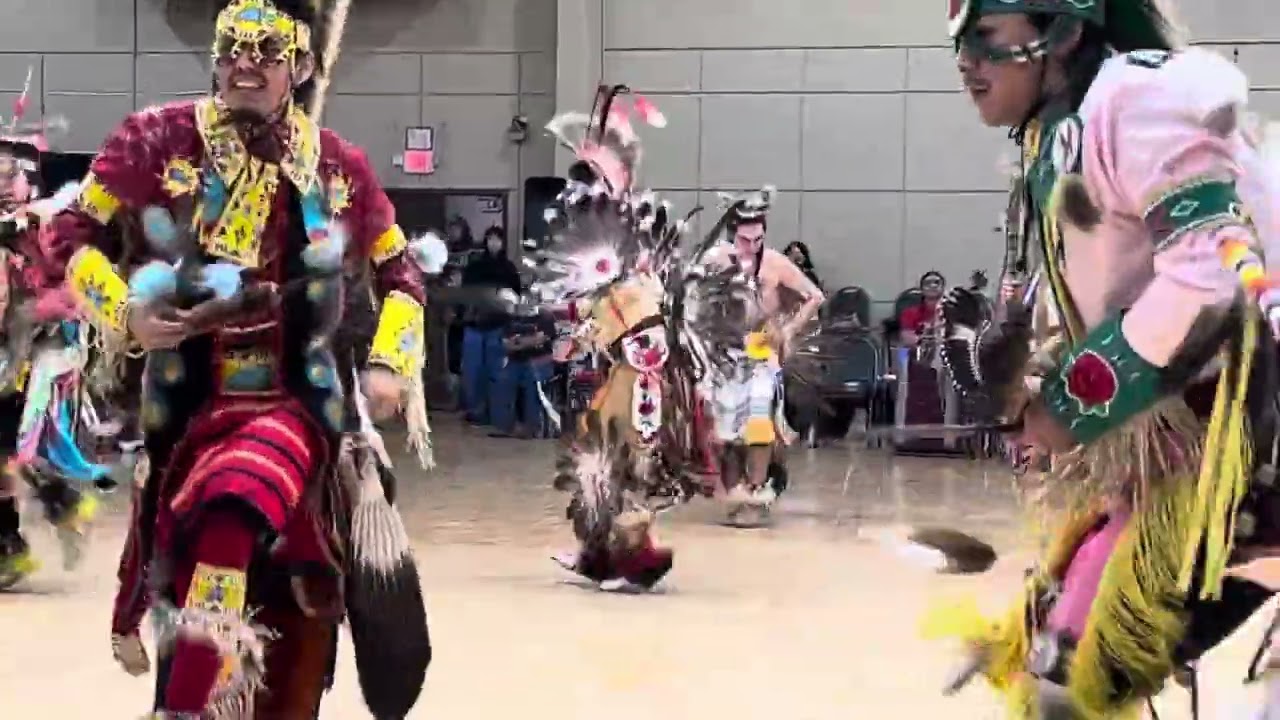 Two Cultures, One Community Pow Wow 2025, Men’s Chicken and Round Bustle category