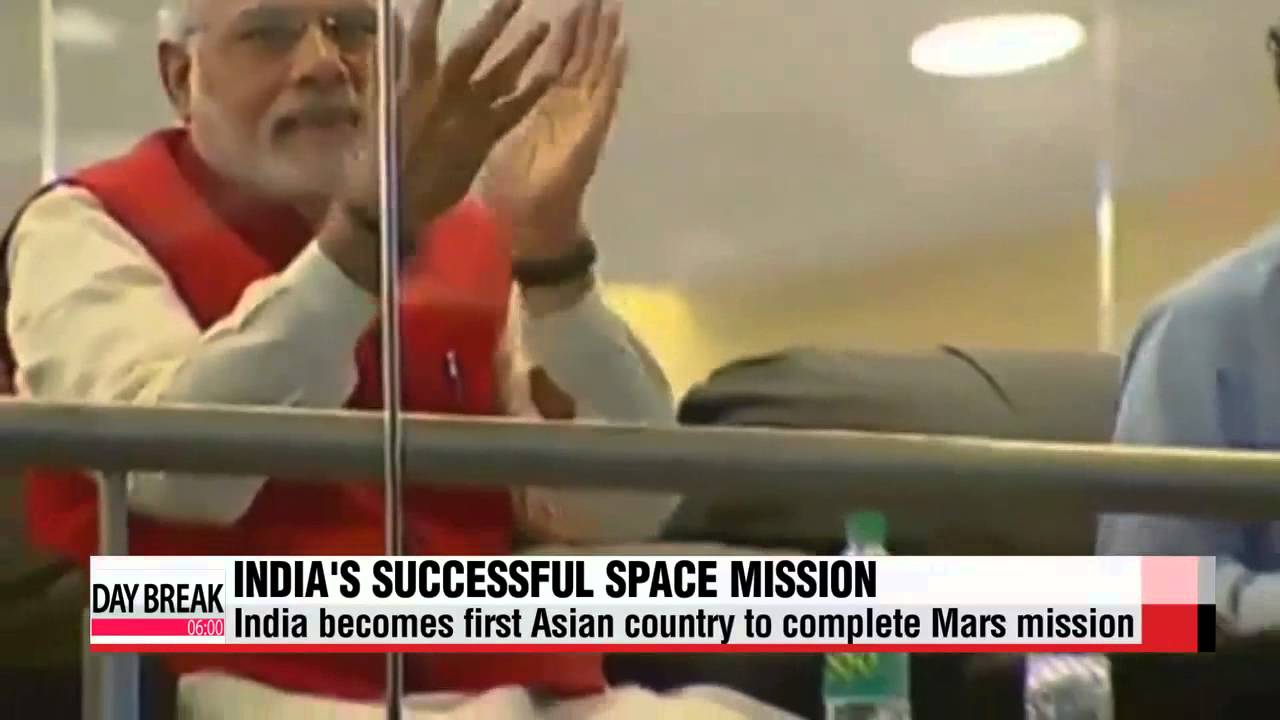 India marks first successful Mars probe mission   인도 우주 개발, 탐사선 궤도 진입 성공