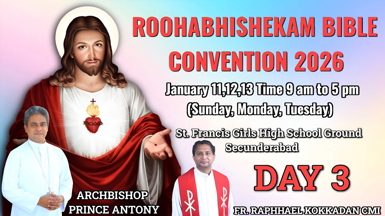 🔴LIVE..ROOHABHISHEKAM BIBLE CONVENTION 2026..DAY 03...13/01/2026