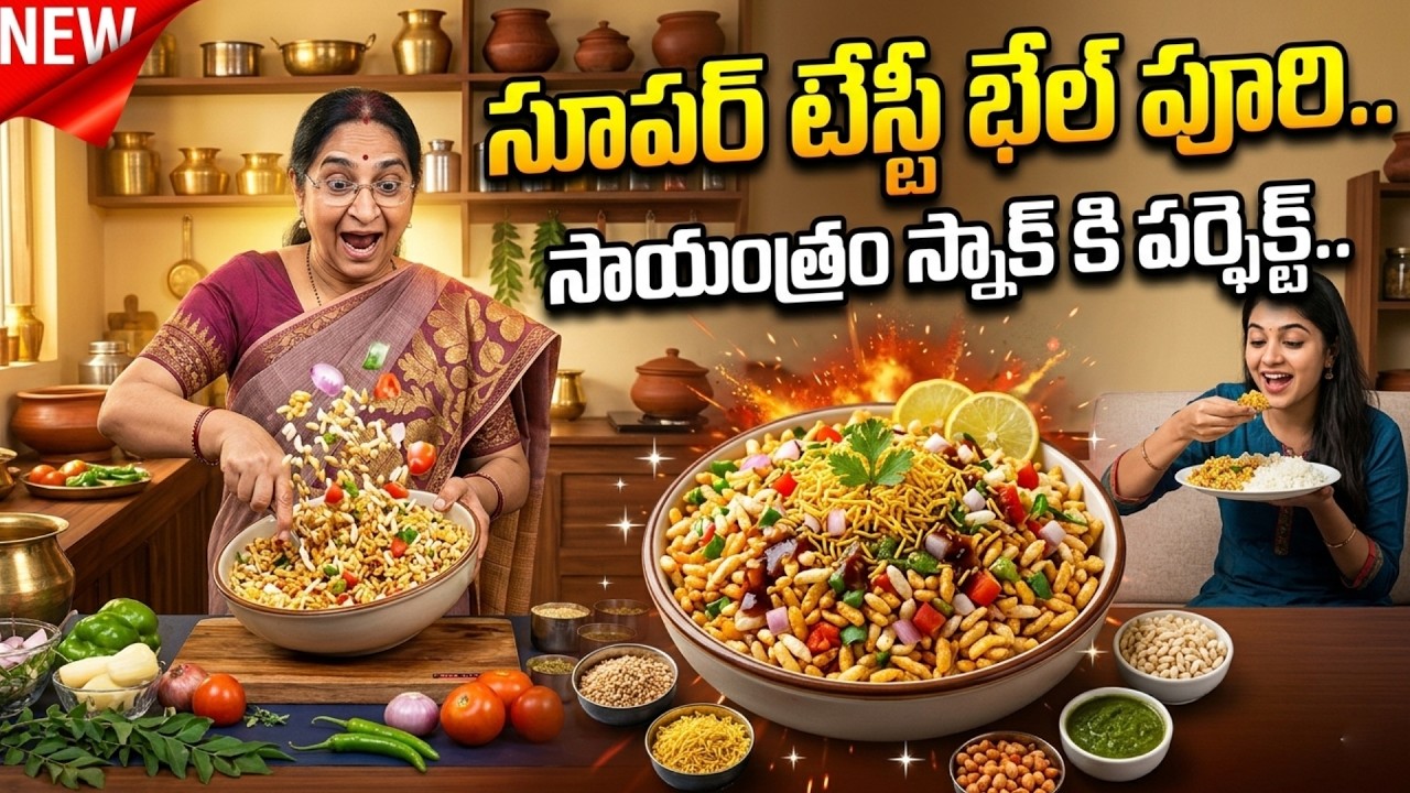 How To Make Crispy Mumbai Street Style Bhel Puri At Home | Easy Evening Snack Recipe | Ramaa Raavi