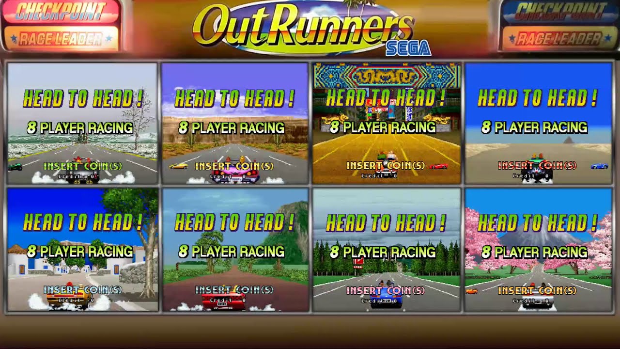 Outrunners - 8 Player Attract mode (MAME 170b)