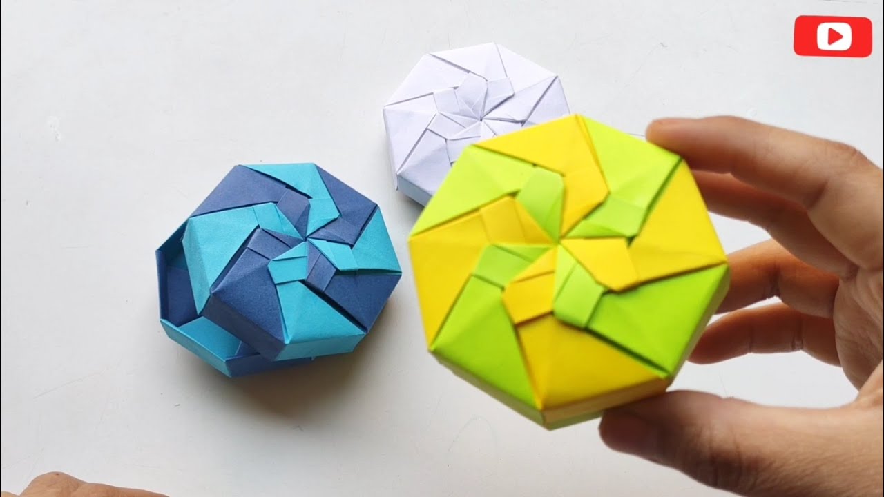 ORIGAMI caja con tapa 👍 fácil y rápido papiroflexia (box with lid easy and fast)