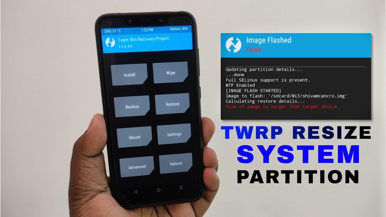 TWRP Resize System Partition | GSI Size Of Image Is Larger Than Target Device📲