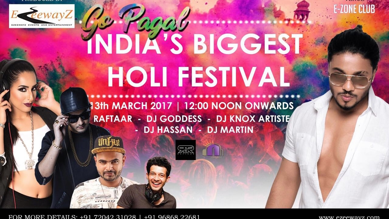 Raftaar | GO PAGAL | Live | India's Biggest Holi Festival 2017
