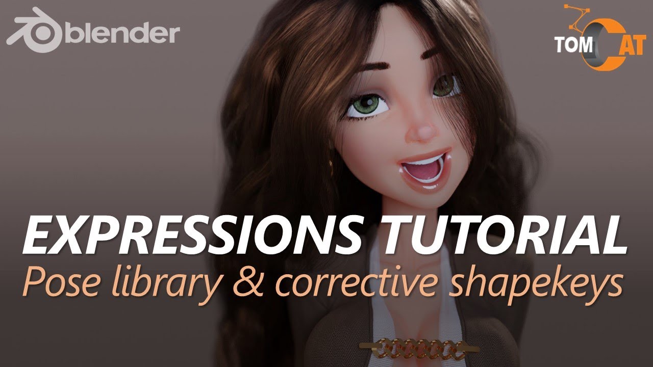 Expressions Tutorial with  Pose Library & Corrective Shapekeys in Blender