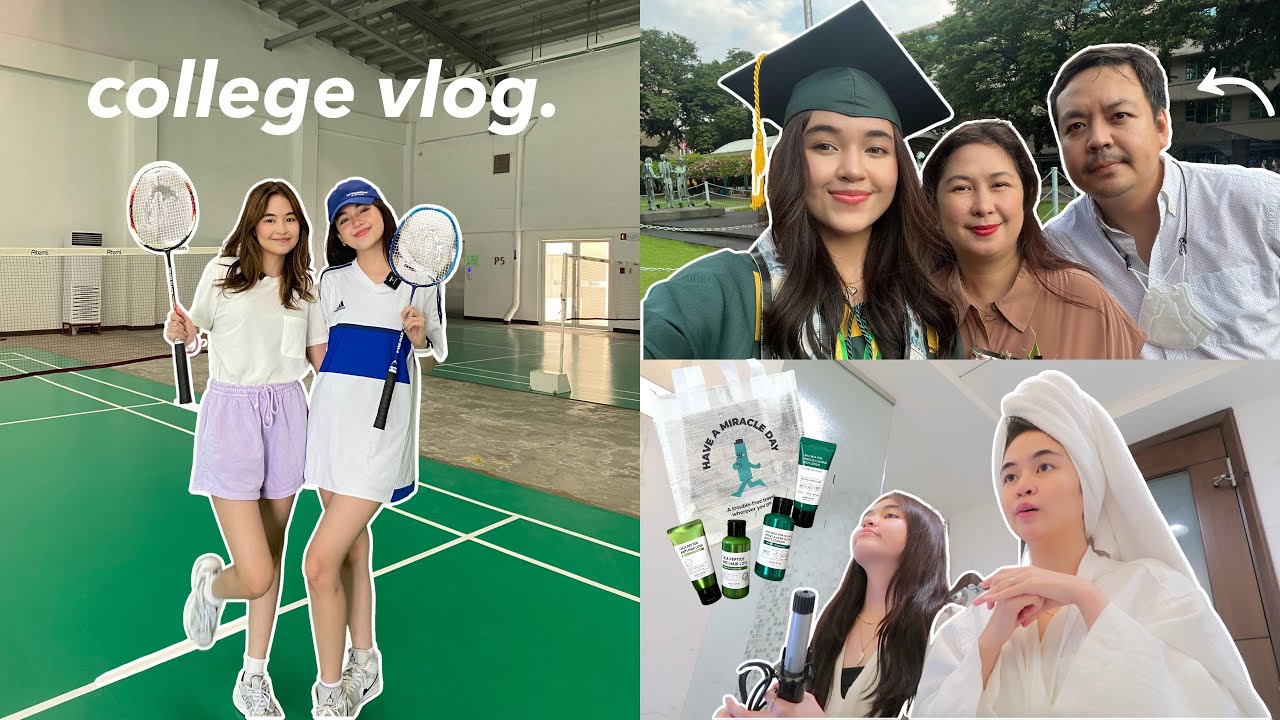 КОЛЛЕДЖНЫЙ ВИДЕОБЛОГ • Выпускной Николь, бадминтон и GRWM 🎓🏸 | Принцесса и Николь