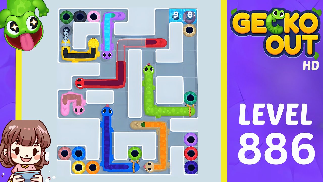 Прохождение уровня 886 игры Gecko Out.