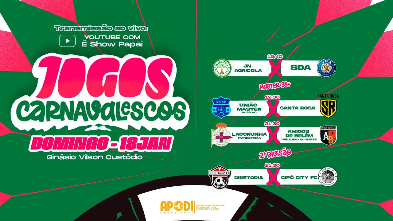 JOGOS CARNAVALESCOS 2026 - FASE DE GRUPOS 4/24