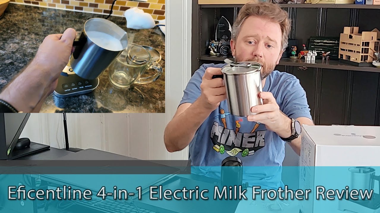 CAPPUCCINOS AND DESSERTS TO THE NEXT LEVEL - Eficentline 4-in-1 Electric Milk Frother Review
