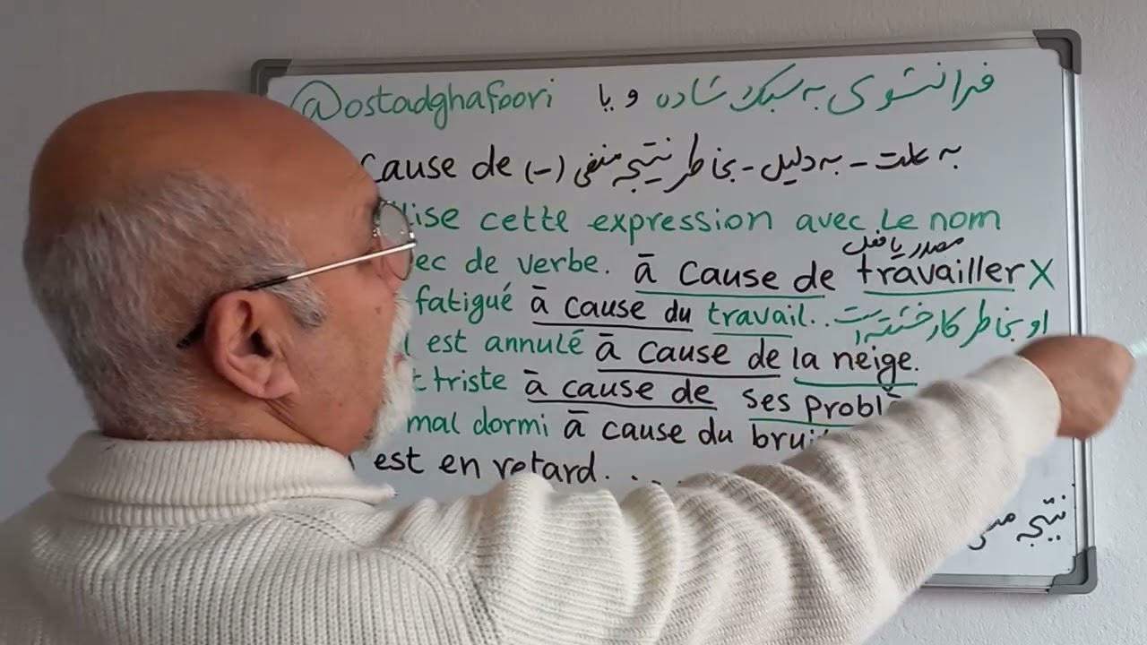 À cause de. COURS DE FRANÇAIS A1-A2.