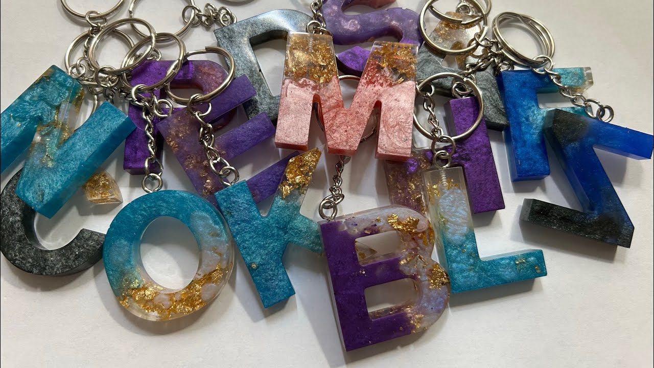 Resin Alphabet Keychains!  Beginner Friendly Epoxy Resin Keychain Tutorial!