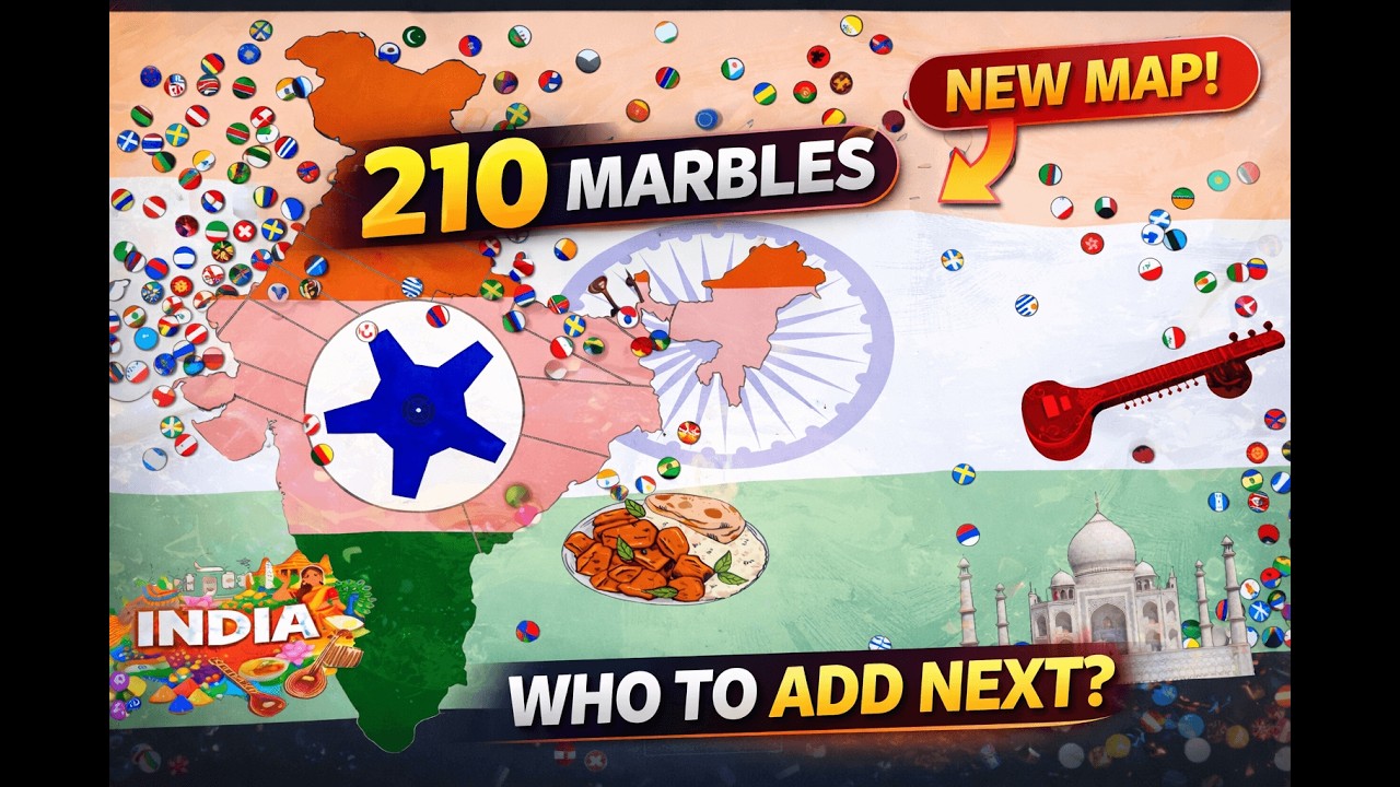 NEW INDIA Track + 14 stages (10 min. Eliminated!) #algodoo #marblerace