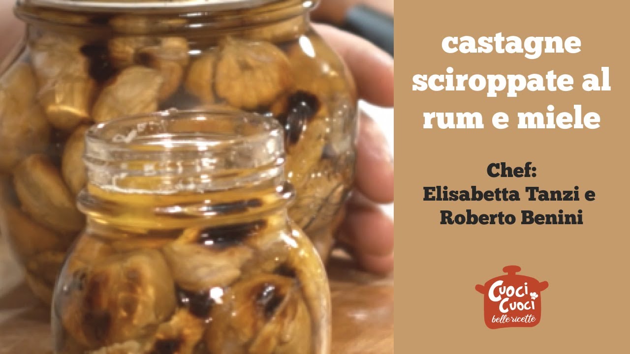 Castagne sciroppate al rum e miele